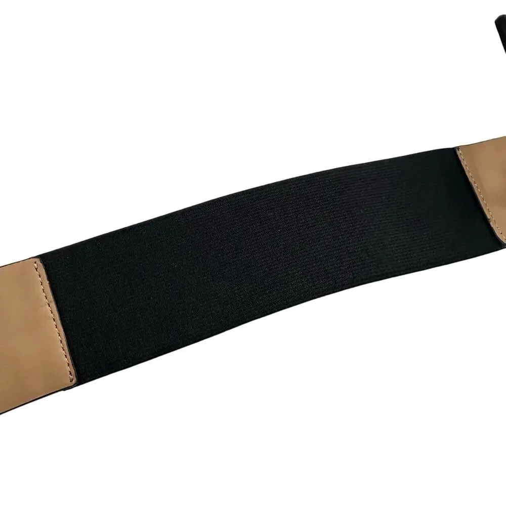 Michael Kors | Women | Black Wide Embossed Genuine Leather Belt | Small-Medium